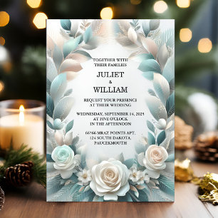Invitation Nouveau flamme métallique brillant Mariage d'argen