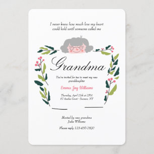 Invitation Nouveau grand-mère Sip et voir l'invitation