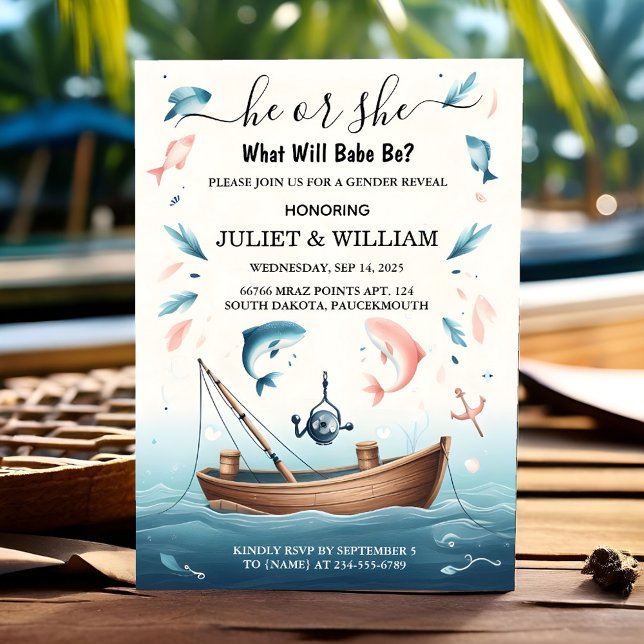 Invitation Nouveau hameçon appât amusant bois poisson pêche S (Créateur téléchargé)