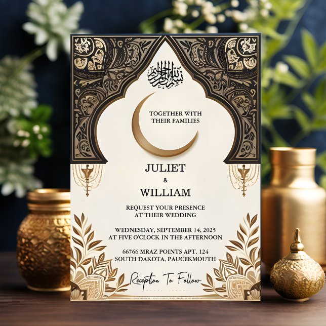 Invitation Nouveau Henna Islam Nikah Arab Walima Mariage musu (Créateur téléchargé)