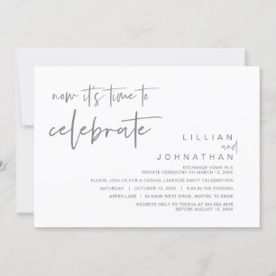 Invitation Nouveau il est temps de fêter, Mariage Elopement I