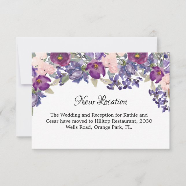 Invitation Nouveau Mariage d'emplacement (Devant)