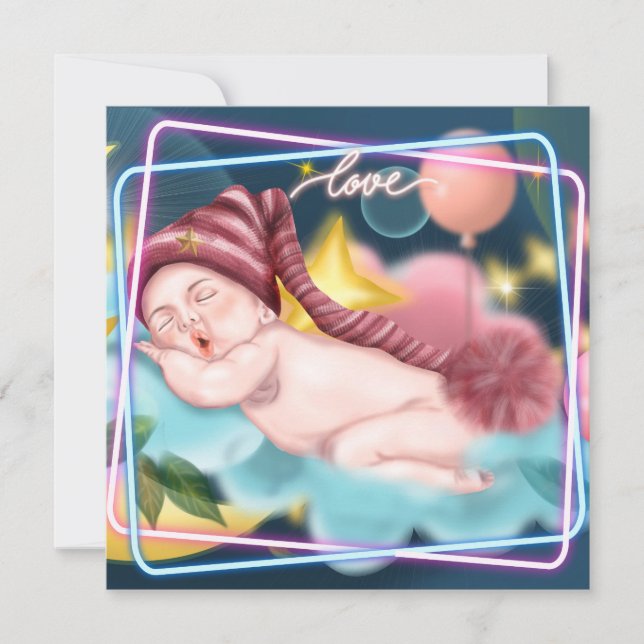 Invitation Nouveau-né bébé (Devant)