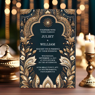 Invitation Nouveau Palais Hindi Henna Mehndi Mariage de style