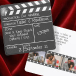 Invitation Nouveau Personnalisé Mariage Clapperboard de film<br><div class="desc">Conception facile Votre propre Clapperboard de cinéma personnalisé 5x5 Faire-part de mariage / Annonces - idéal pour de nombreuses occasions et événements - note - N'UTILISEZ PAS LES TITRES DE FILM RÉELS OU LES PRODUCTEURS OU VOTRE INVITATION NE SERA PAS IMPRIMÉ - ajoutez votre film, producteur, scène, date et plus...</div>