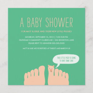 Invitation Nouveau petit baby shower de Piggies