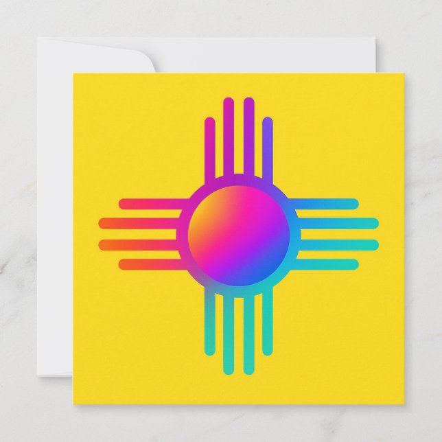 Invitation Nouveau Soleil Zia du Mexique  (Devant)