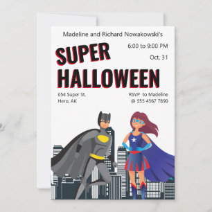 Invitation Nouveau Superhero Enfants Halloween Party Cute Val