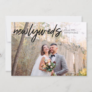 Invitation Nouveaux mariés B Horizontal 1 Photo Mariage Récep