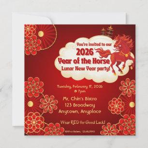 Invitation Nouvel An chinois année du Cheval