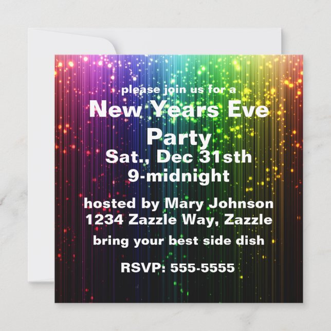 Invitation Nouvel An Eve Sparkle (Devant)