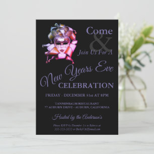 Invitation Nouvel An Harlequin
