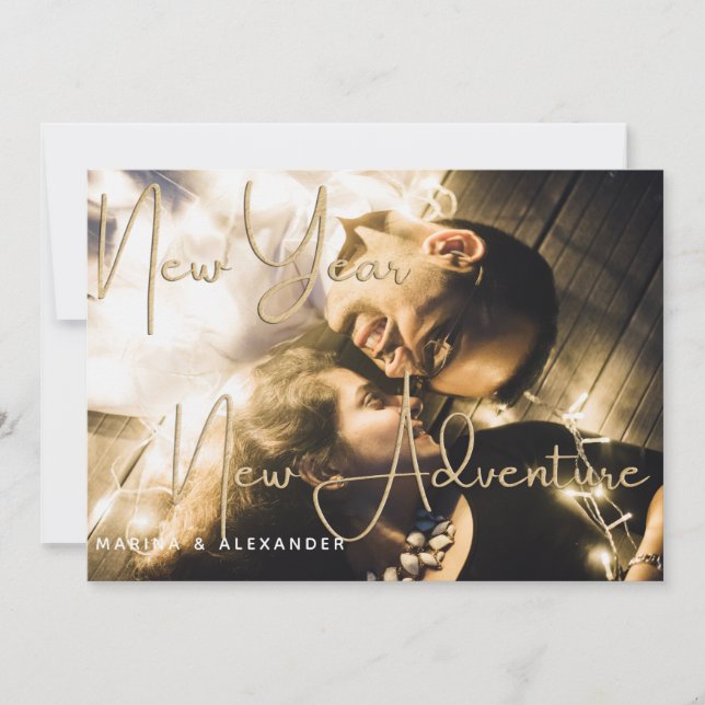 Invitation Nouvel An New Adventure Engagement Party (Devant)