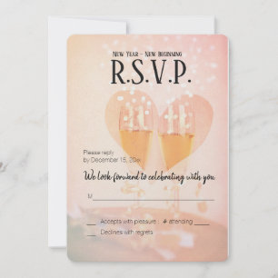 Invitation Nouvel An Nouveau Début/Nouvel An Mariage/RSVP