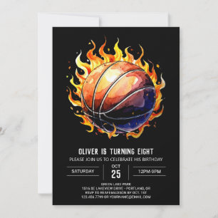 Invitation Nouvel anniversaire de basket-ball personnalisé ne