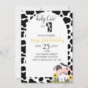 Invitation Nouvel anniversaire de la jolie vache sainte