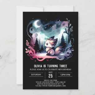 Invitation Nouvel anniversaire du loup minimaliste mignon