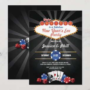 Invitation Nouvel an's Eve Party Las Vegas Casino Dice Invita