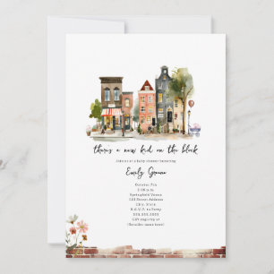 Invitation Nouvel enfant sur le Baby shower de fille Watercol