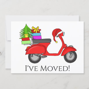 Invitation Nouvelle adresse Scooter de Noël classique
