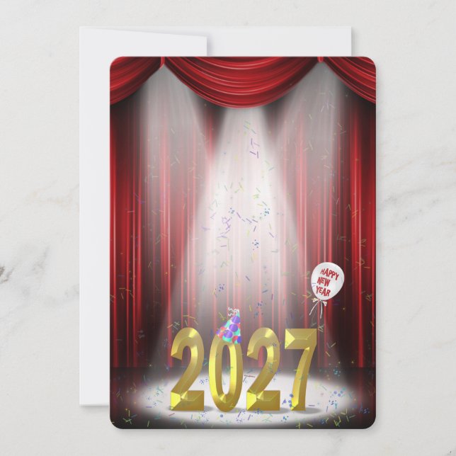 Invitation Nouvelle Année 2027 Fête en vedette (Devant)