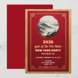 Invitation Nouvelle année chinoise 2026 Fête de la nouvelle a