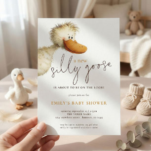 Invitation Nouvelle Baby Shower de Fou de Canard en Liberté