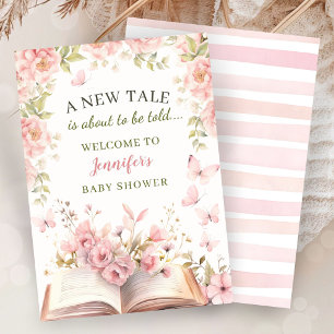 Invitation Nouvelle bibliothèque de contes Baby Shower Fille