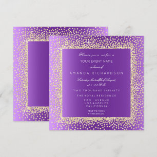 Invitation Nouvelle Confetti Pailletée Or de Champaigne