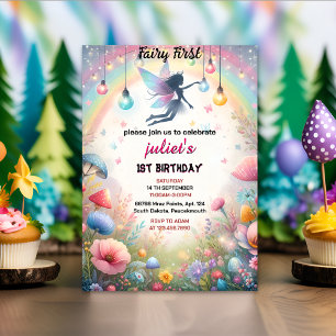 Invitation nouvelle jolie fée Floral Rose fille premier 1er a
