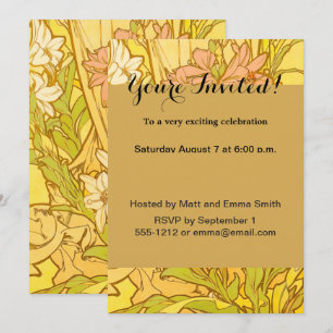 Invitation Nouvelle Lily flowers