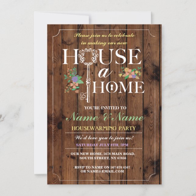 Invitation Nouvelle Maison Douce Maison Chaleureuse Invitatio (Devant)