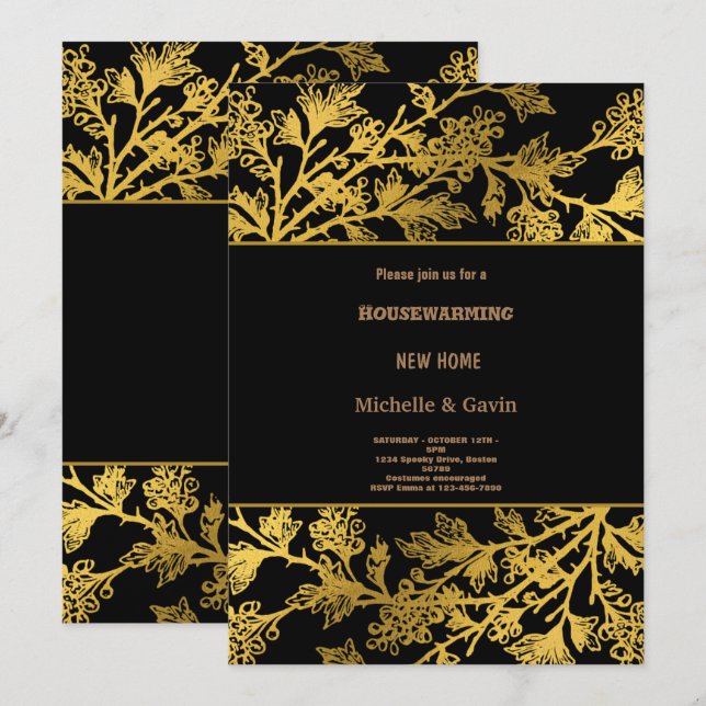 Invitation Nouvelle maison moderne automne fête de pendaison  (Devant / Derrière)