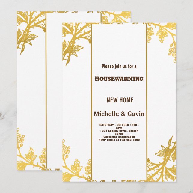 Invitation Nouvelle maison moderne automne pendaison de créma (Devant / Derrière)
