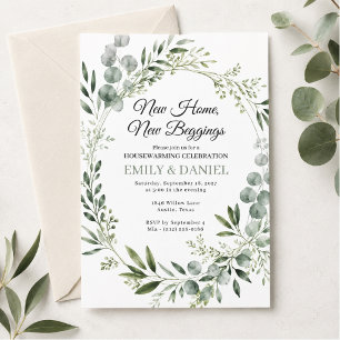 Invitation Nouvelle Maison Nouveaux Débuts Eucalyptus Pendais