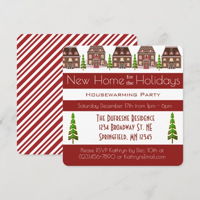 Invitation Nouvelle Maison Pour La Fête De Maison Chaleureuse (Devant / Derrière)
