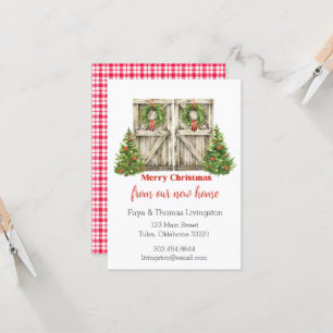 Invitation Nouvelle maison pour les fêtes Porte de Noël