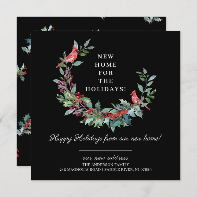 Invitation Nouvelle Maison pour les Vacances Annonce de Démén (Devant / Derrière)