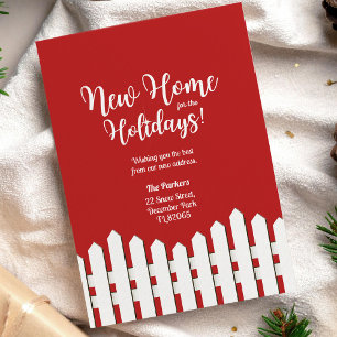 Invitation Nouvelle maison pour les vacances clôture blanche