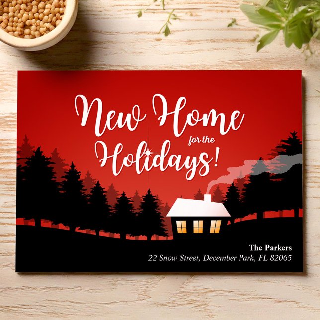 Invitation Nouvelle maison pour les vacances de Noël dans la  (Créateur téléchargé)