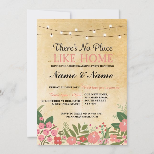 Invitation Nouvelle maison réchauffement Sweet Home Invitatio (Devant)