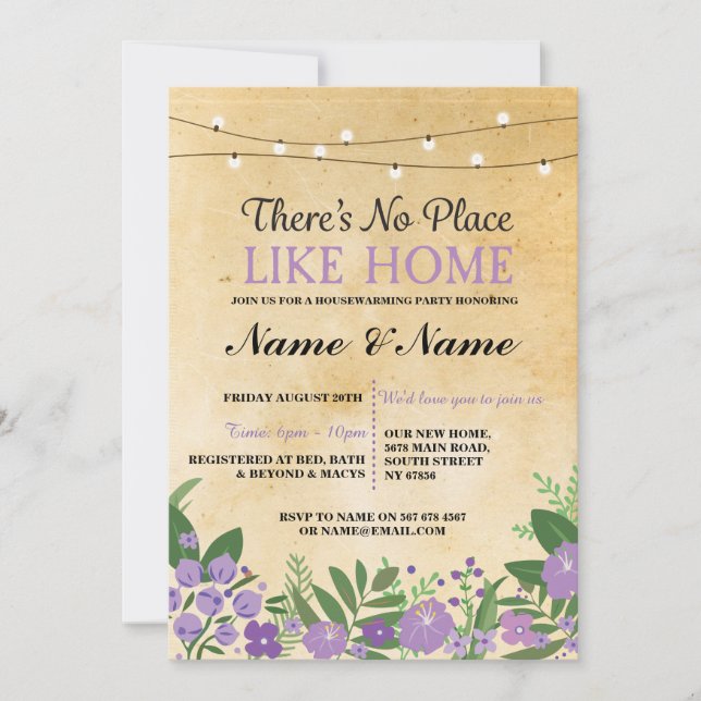 Invitation Nouvelle maison réchauffement Sweet Home Invitatio (Devant)