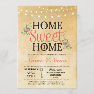 Invitation Nouvelle maison réchauffement Sweet Home Key Invit
