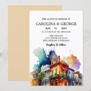Invitation Nouvelle-Orléans Nola Louisiana - Aquarelle