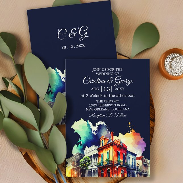 Invitation Nouvelle-Orléans Nola Louisiana - Mariage d'aquare (Créateur téléchargé)
