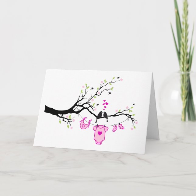 Invitation nouvelle petite fille, design baby shower (Devant)