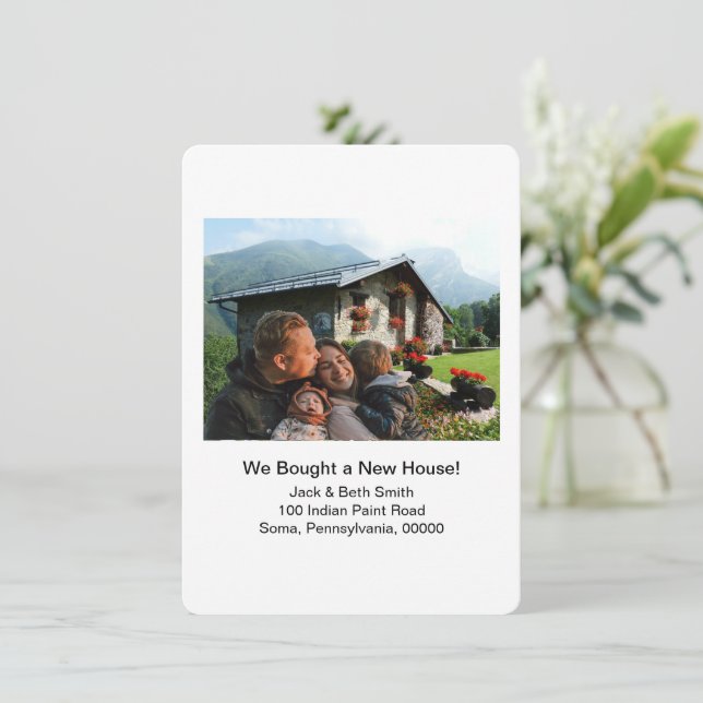 Invitation Nouvelle photo à la maison Nous avons déménagé Fai (Debout devant)