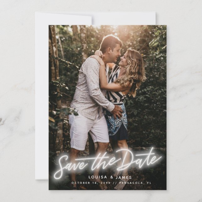 Invitation Nouvelle photo verticale Enregistrer la date (Devant)