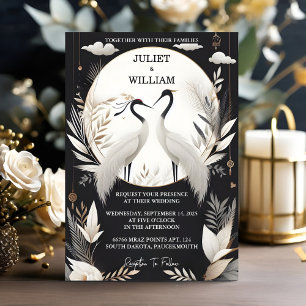 Invitation Nouvelle plume Russe Asiatique Sky Cloud Mariage