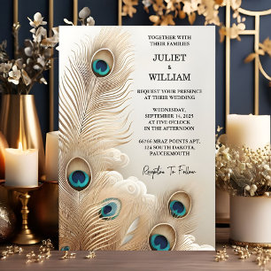 Invitation Nouvelle plume Russe Asiatique Sky Cloud Mariage P